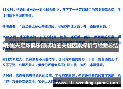谢里夫足球俱乐部成功的关键因素探析与经验总结